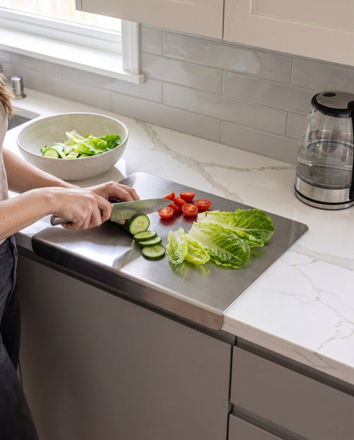 L-Shape Stainless Steel Chopping Board