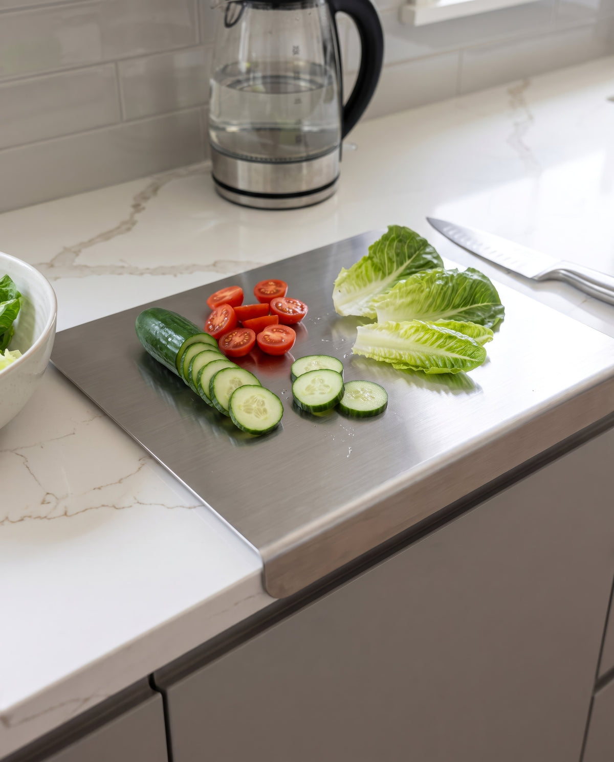 L-Shape Stainless Steel Chopping Board